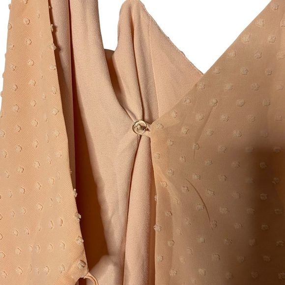 Privacy Please Peach True Wrap Dress Sweetheart Neckline Chiffon Extra Small XS - Picture 10 of 15